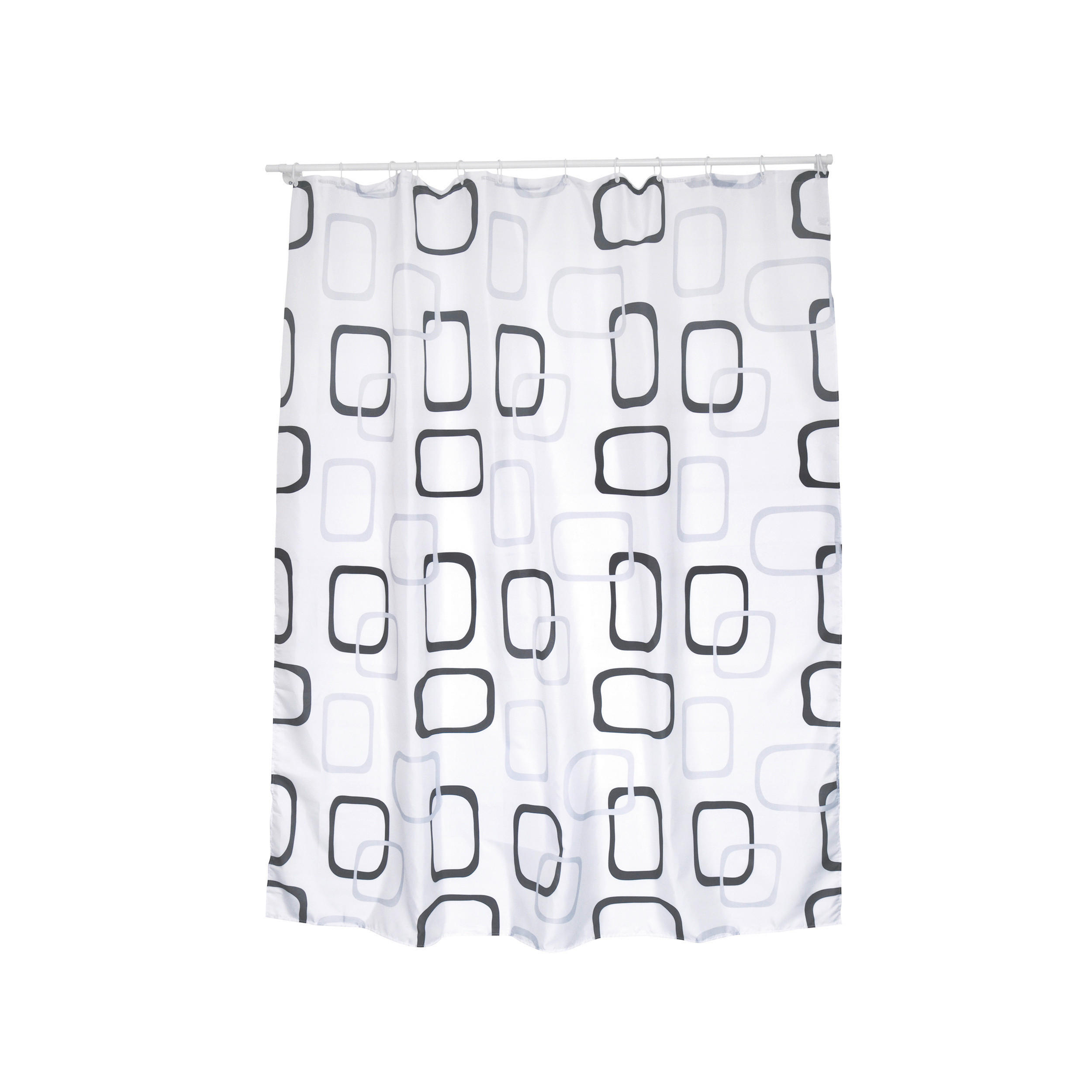DUSCHVORHANG VINTAGE 180/200 cm  - Schwarz, Basics, Textil (180/200cm) - MSV
