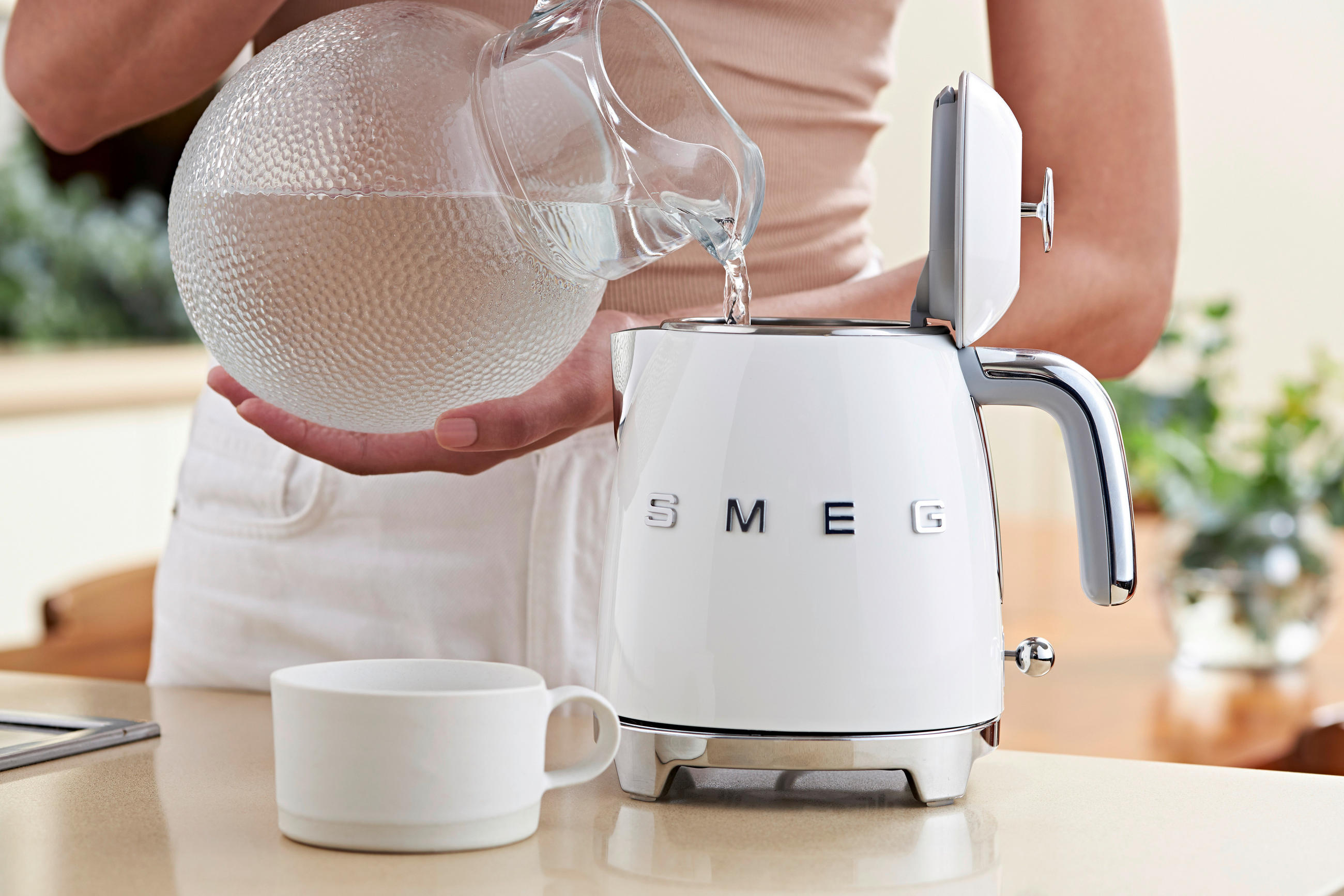 WASSERKOCHER 0.8 l  - Weiss, Basics, Metall (20/20/15cm) - SMEG