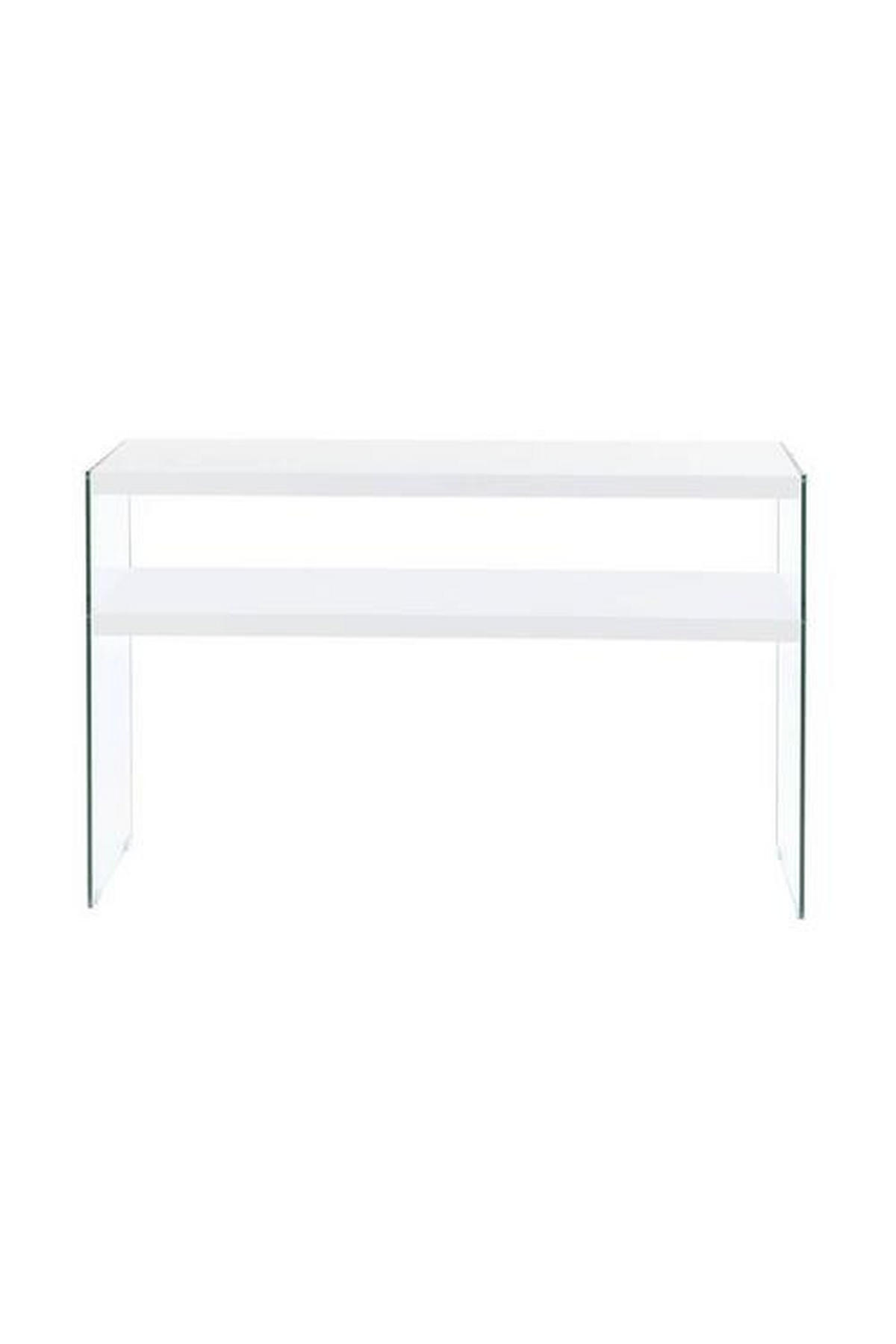 SIDOBORD i glas, trämaterial 32/110/75 cm  - klar/vit, Basics, trämaterial/glas (32/110/75cm) - Kayoom