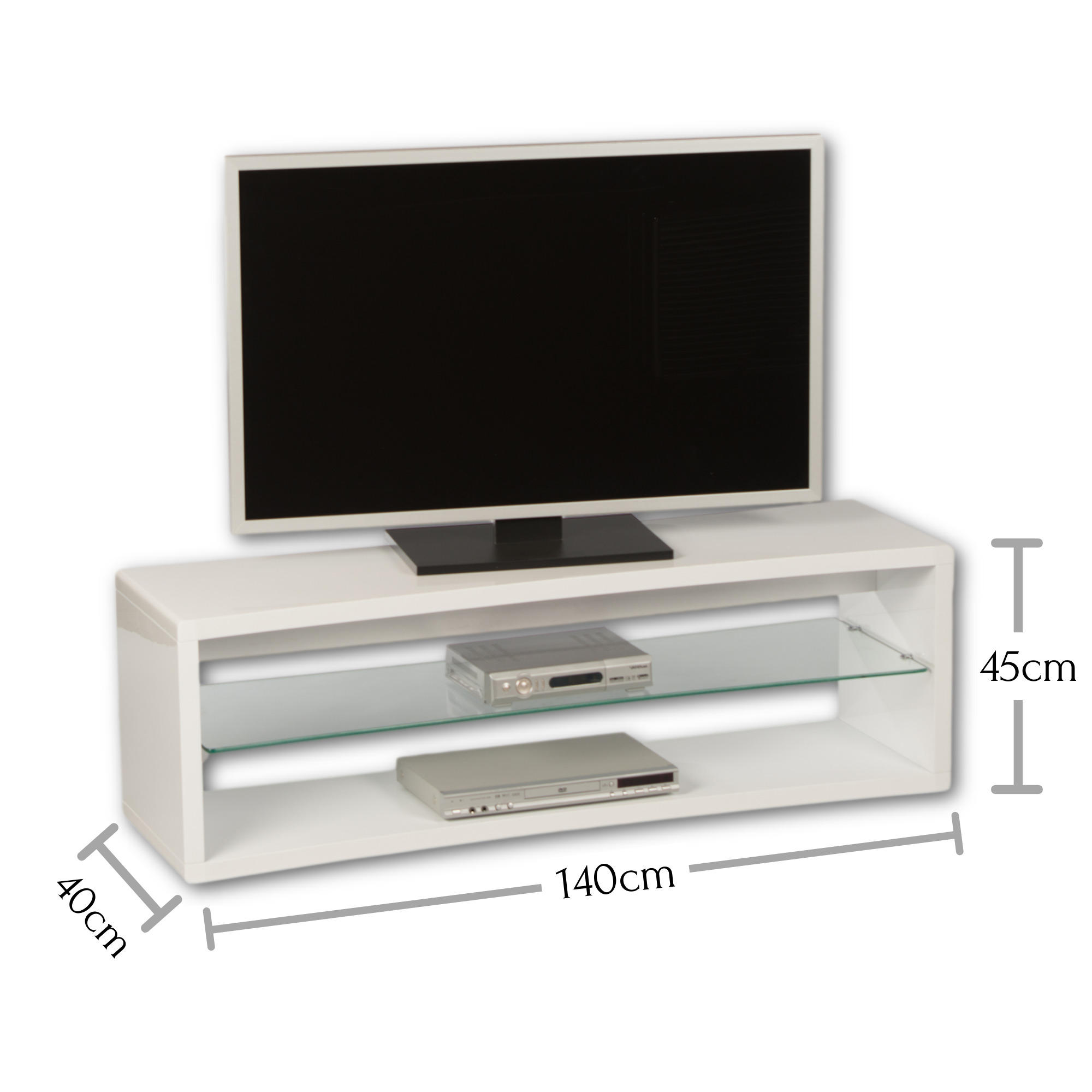 TV-BÄNK 140/45/40 cm  - vit/grå, Design, glas/träbaserade material (140/45/40cm)