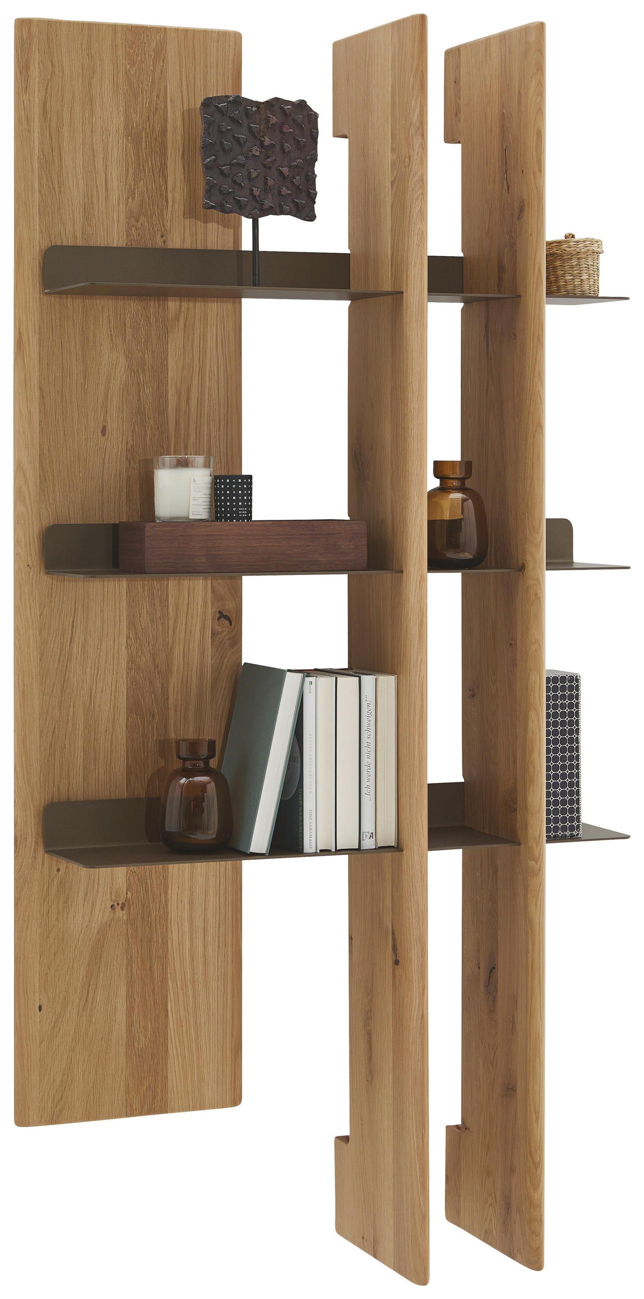 WANDPANEEL Bronzefarben, Wildeiche  74,9/152,3/25 cm  - Wildeiche/Bronzefarben, Natur, Holz/Metall (74,9/152,3/25cm) - Valnatura