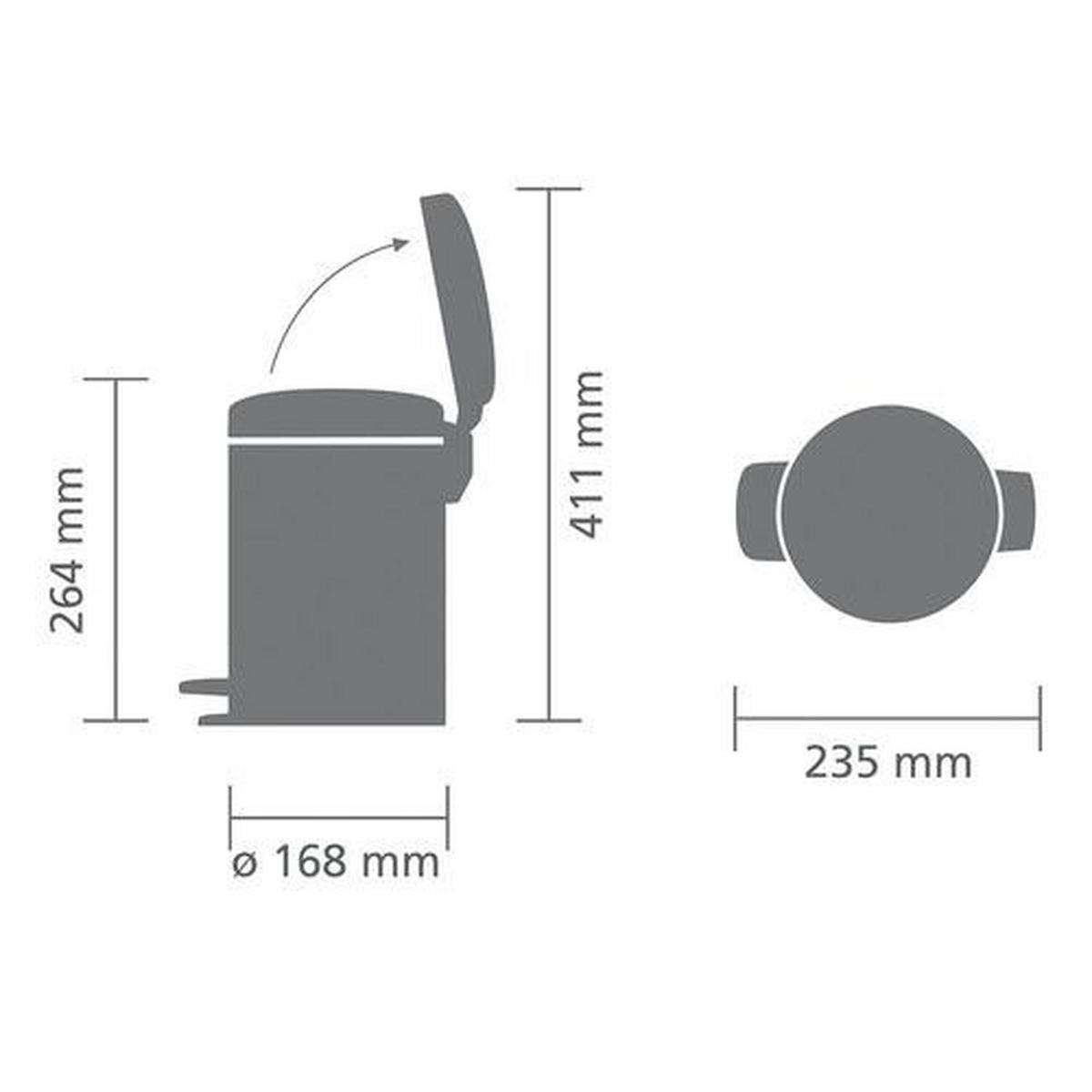 Pedalhink metall   - mörkgrön, Design, metall/plast (16,8/26,4/23,5cm) - Brabantia