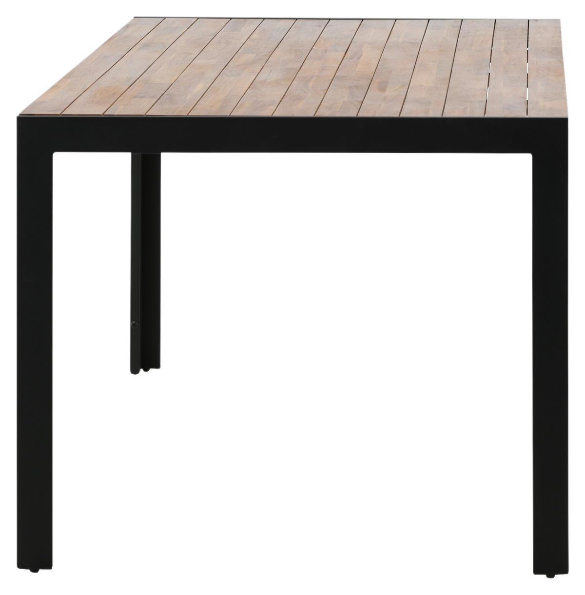 GARTENTISCH 205/90/75 cm Metall, Holz rechteckig  - Schwarz/Akaziefarben, KONVENTIONELL, Holz/Metall (205/90/75cm) - Gardenson