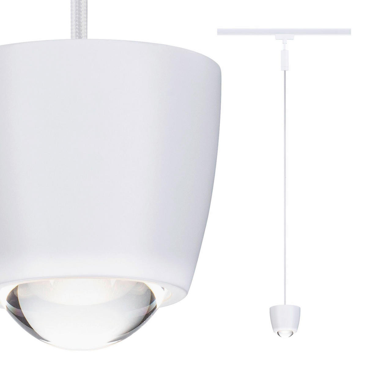 SCHIENENSYSTEM-HÄNGELEUCHTE URail Tyros 10,0/10,3 cm   - Weiß, Basics, Kunststoff (10,0/10,3cm) - Paulmann