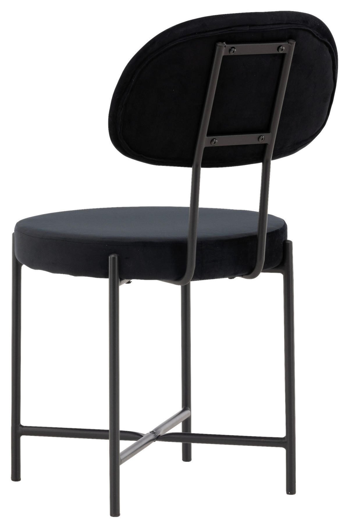 STUHL-SET  in Stahl Samt Metall, Textil  - Schwarz, Design, Textil/Metall (50/89/60cm) - Livetastic