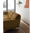 ECKSOFA  in Flachgewebe Goldfarben  176-217/279-327 cm  - Goldfarben/Schwarz, Design, Textil/Metall (176-217/279-327cm) - Dieter Knoll