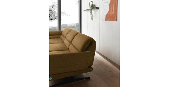 ECKSOFA  in Flachgewebe Goldfarben  176-217/279-327 cm  - Goldfarben/Schwarz, Design, Textil/Metall (176-217/279-327cm) - Dieter Knoll