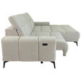 ECKSOFA inkl.Funktionen Naturfarben Chenille  - Schwarz/Naturfarben, MODERN, Textil/Metall (300/195cm) - Xora