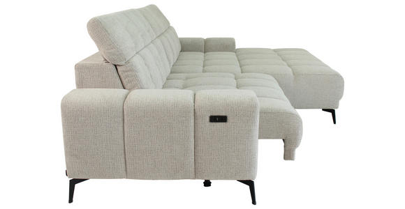 ECKSOFA inkl.Funktionen Naturfarben Chenille  - Schwarz/Naturfarben, MODERN, Textil/Metall (300/195cm) - Xora
