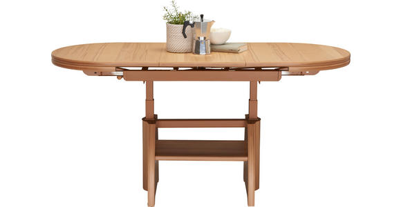 COUCHTISCH Kernbuche furniert 110-130,5/65/56-75 cm oval Kernbuche  - Kernbuche, KONVENTIONELL, Holzwerkstoff/Metall (110-130,5/65/56-75cm) - Venda