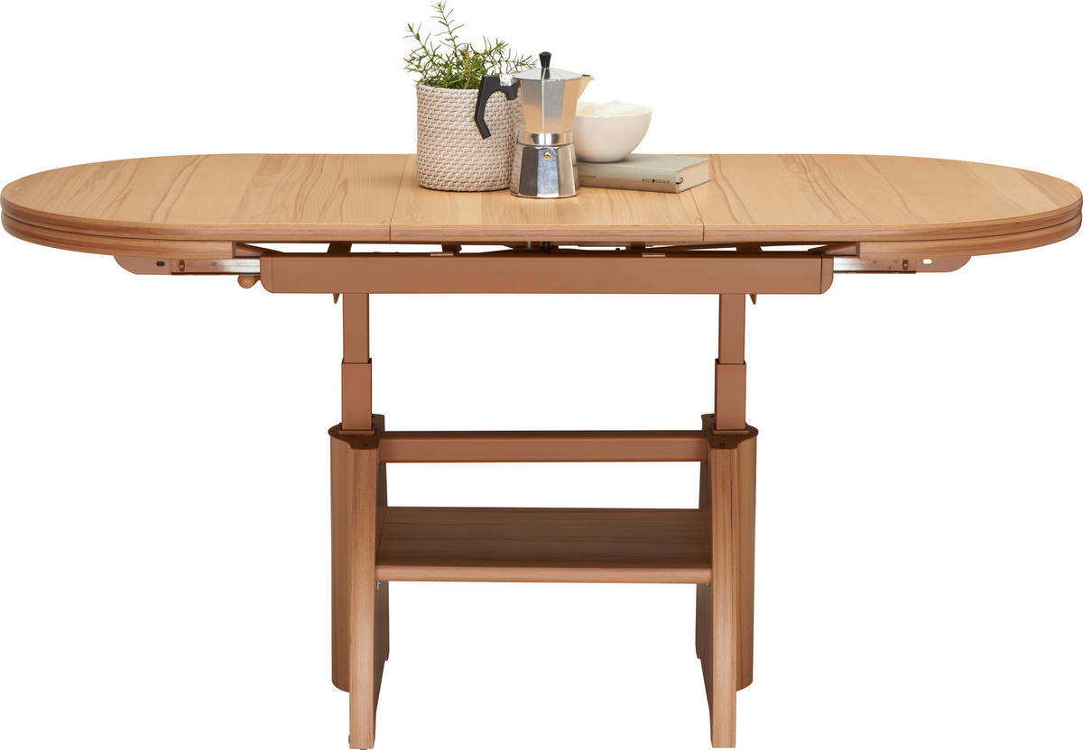 COUCHTISCH Kernbuche furniert 110-130,5/65/56-75 cm oval Kernbuche  - Kernbuche, KONVENTIONELL, Holzwerkstoff/Metall (110-130,5/65/56-75cm) - Venda