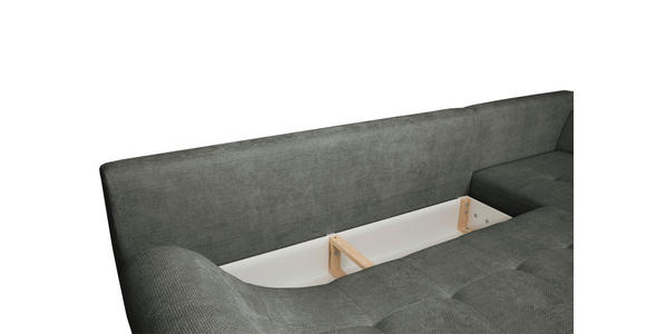 ECKSOFA Anthrazit Struktur - Anthrazit/Schwarz, KONVENTIONELL, Textil/Metall (274/194cm) - Carryhome