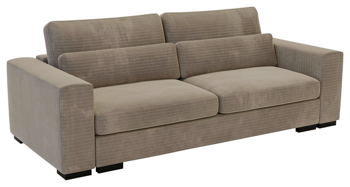 SCHLAFSOFA in Flachgewebe Beige  - Beige/Schwarz, Konventionell, Kunststoff/Textil (236/78/114cm) - Carryhome