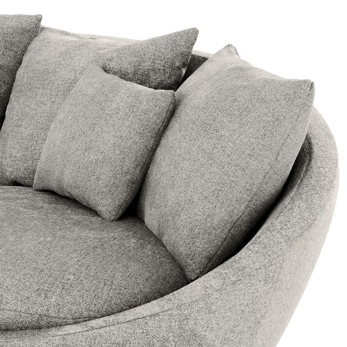 BIGSOFA in Chenille Dunkelgrau  - Dunkelgrau/Schwarz, Modern, Kunststoff/Textil (280/87/131cm) - Trendmanufaktur