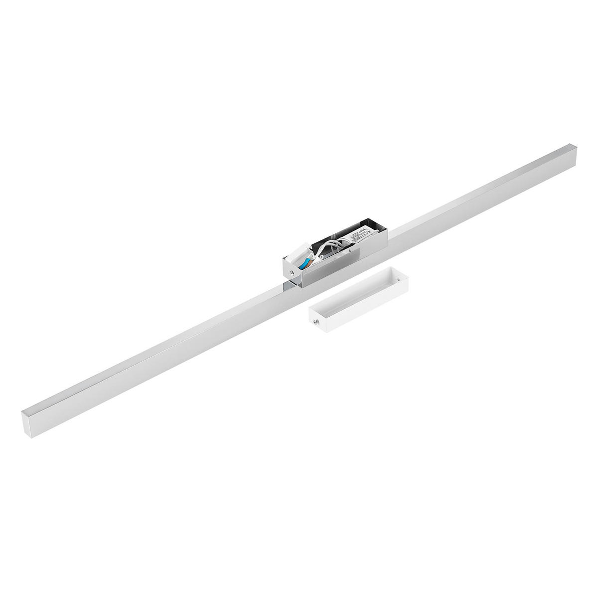 LED-WANDLEUCHTE Aurora 120/5/7 cm   - Alufarben, Basics, Kunststoff/Metall (120/5/7cm) - Novel