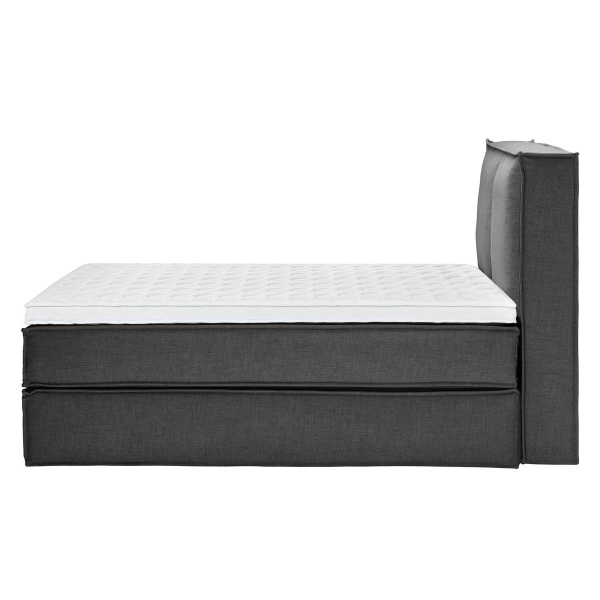 BOXSPRINGBETT 140/200 cm  in Anthrazit  - Anthrazit/Schwarz, Design, Textil (140/200cm) - home24