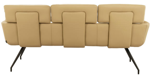 SITZBANK 200/91/70 cm Echtleder Schwarz, Karamell  - Karamell/Schwarz, Design, Leder/Metall (200/91/70cm) - Dieter Knoll