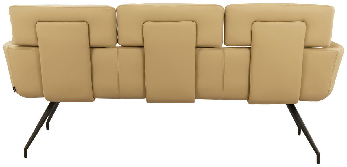 SITZBANK 200/91/70 cm Echtleder Schwarz, Karamell  - Karamell/Schwarz, Design, Leder/Metall (200/91/70cm) - Dieter Knoll