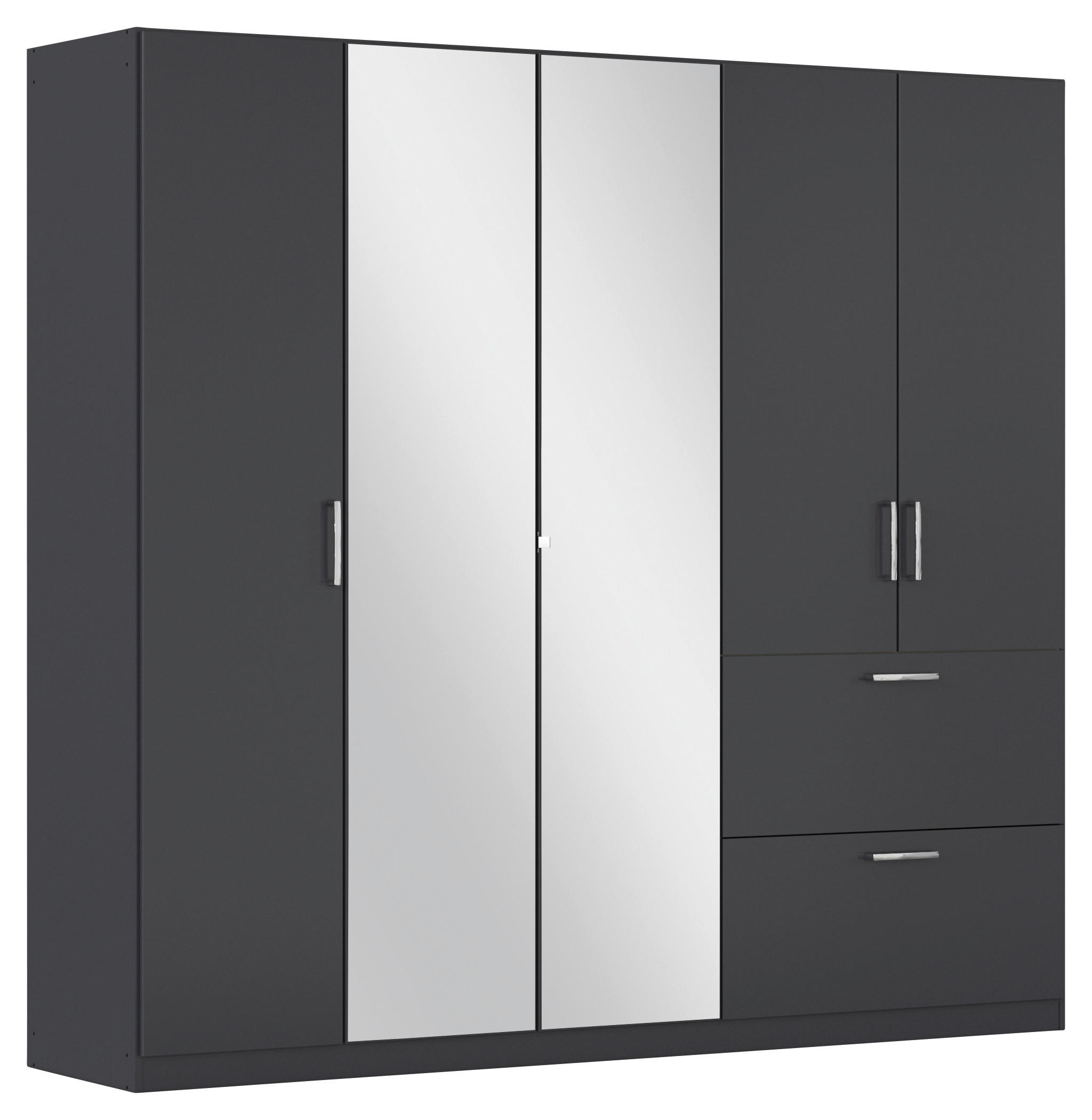 DREHTÜRENSCHRANK 225/210/54 cm 5-türig Grau  - Chromfarben/Grau, MODERN, Holzwerkstoff/Kunststoff (225/210/54cm) - Rauch Möbel