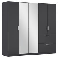 DREHTÜRENSCHRANK in Grau  - Chromfarben/Grau, Modern, Holzwerkstoff/Kunststoff (225/210/54cm) - Rauch Möbel