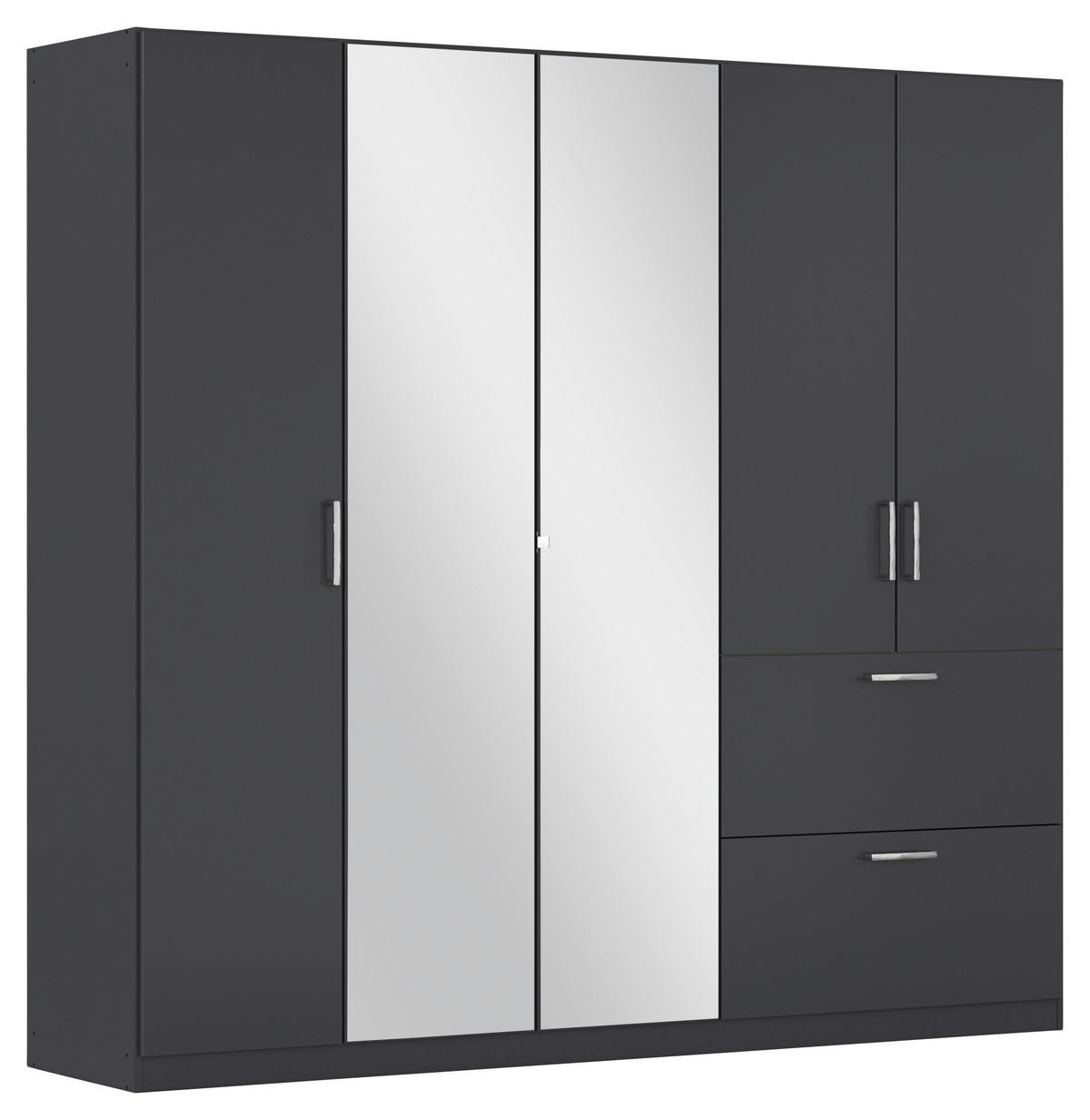 DREHTÜRENSCHRANK in Grau  - Chromfarben/Grau, Modern, Holzwerkstoff/Kunststoff (225/210/54cm) - Rauch Möbel