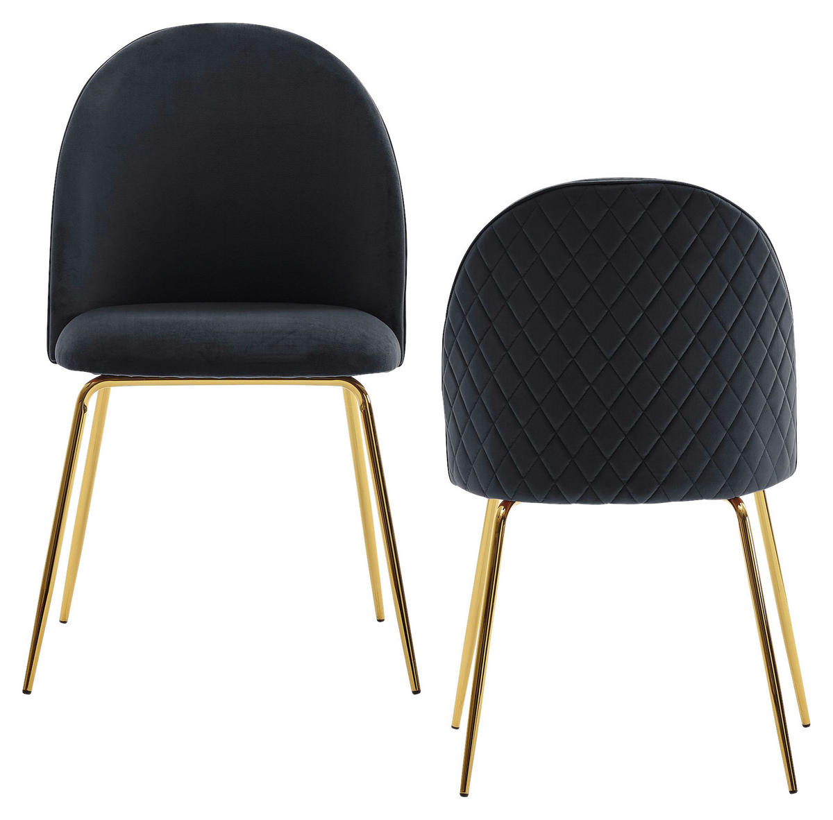 STOL, tekstil črna  - zlate barve/črna, Design, kovina/tekstil (53/86/50cm) - MID.YOU