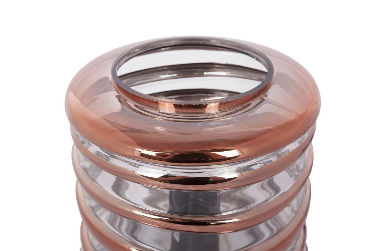 TISCHLEUCHTE 20/20/21 cm   - Champagner/Kupferfarben, Basics, Glas/Metall (20/20/21cm) - Kayoom