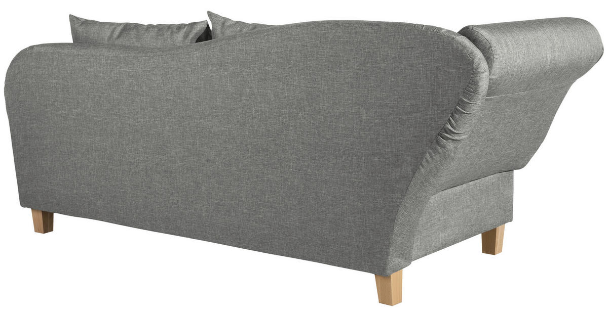 RÉCAMIERE in Flachgewebe Hellgrau  - Buchefarben/Hellgrau, Design, Holz/Textil (190/88/82cm) - Max Winzer
