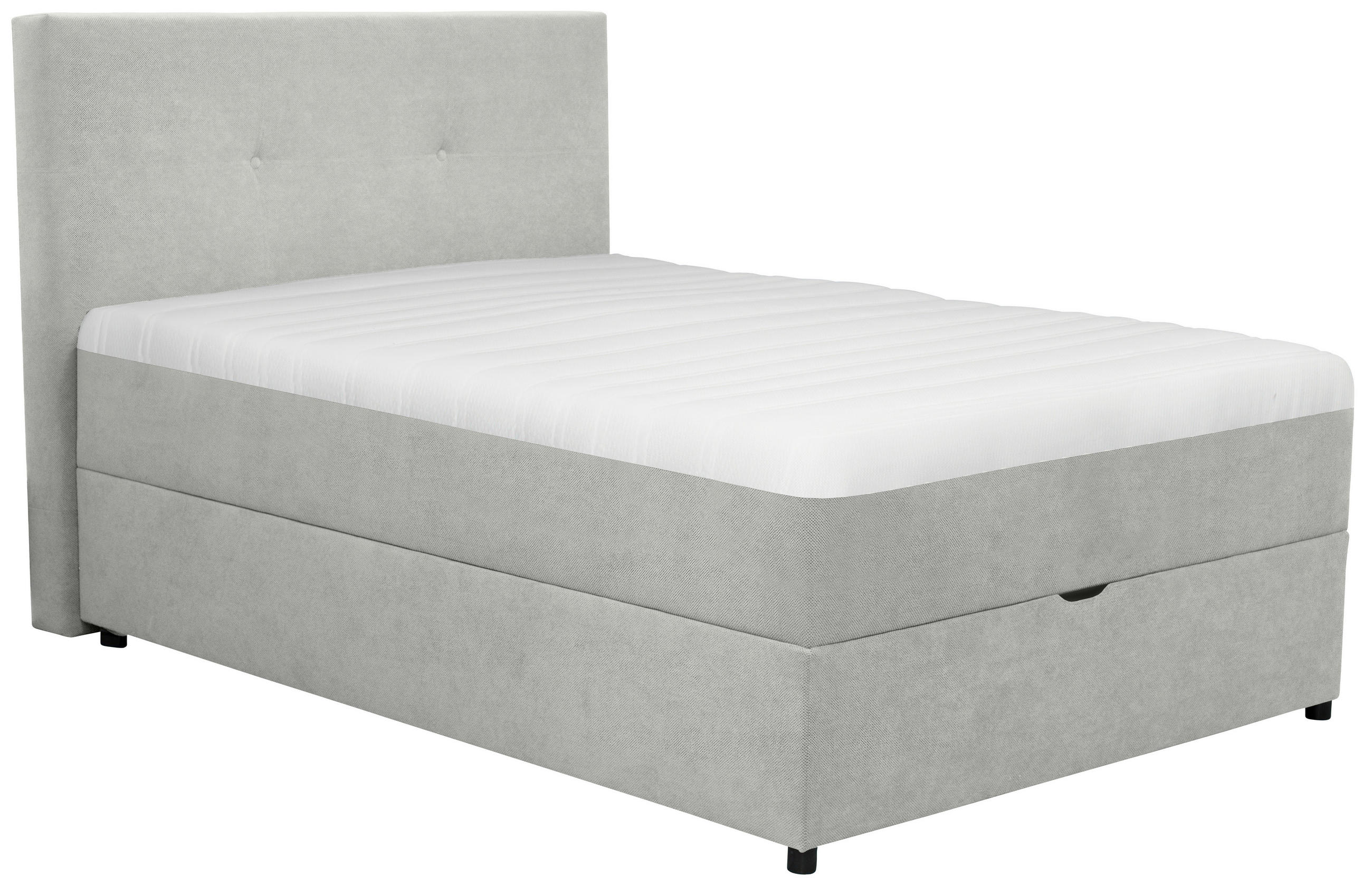 BOXBETT 120/200 cm  in Hellgrau  - Hellgrau/Schwarz, KONVENTIONELL, Kunststoff/Textil (120/200cm) - Carryhome