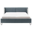 POLSTERBETT Beleuchtung 140/200 cm  in Grau  - Schwarz/Grau, MODERN, Textil/Metall (140/200cm) - Novel