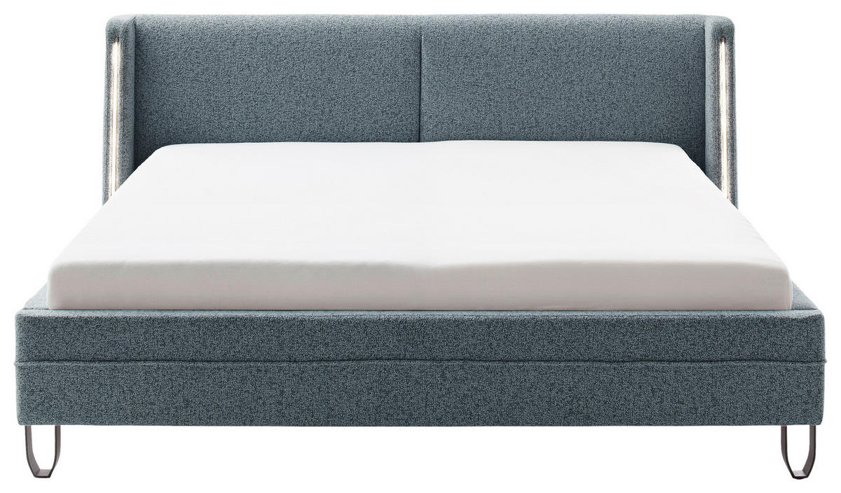POLSTERBETT Beleuchtung Grau 140/200 cm  - Schwarz/Grau, MODERN, Textil/Metall (140/200cm) - Novel