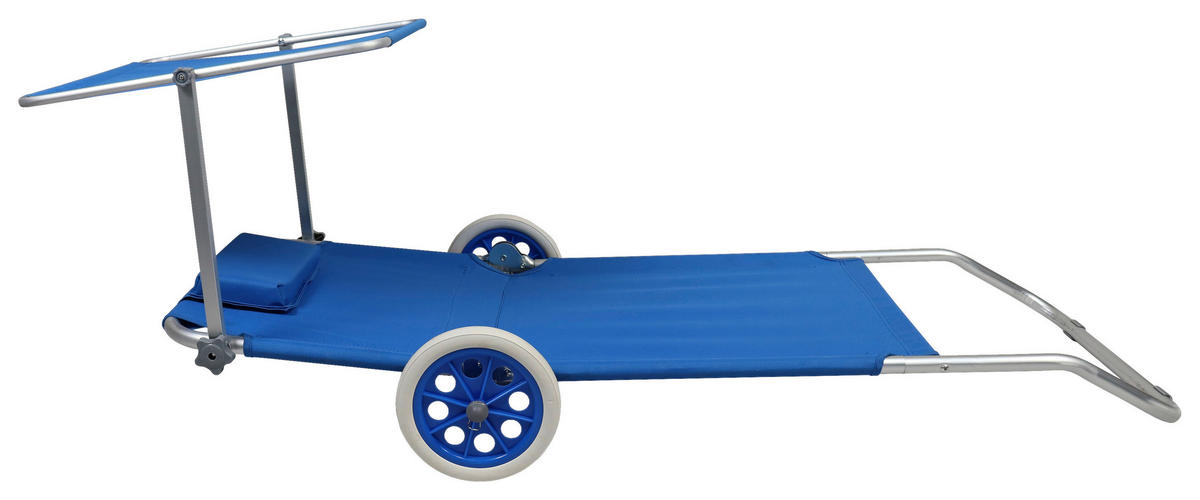 GARTENLIEGE 165/16/65 cm  - Blau, Basics, Textil/Metall (165/16/65cm) - MID.YOU