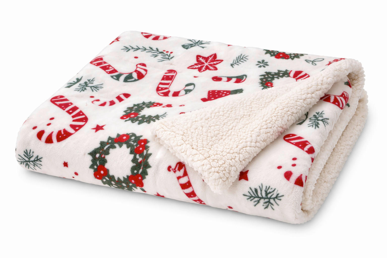 DECKE 130/170 cm  - Weiss/Rot, Basics, Textil (130/170cm) - X-Mas