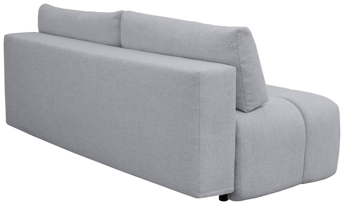 BOXSPRINGSOFA in Chenille Hellgrau  - Hellgrau/Schwarz, MODERN, Kunststoff/Textil (210/72/105cm) - Cantus