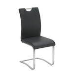 SCHWINGSTUHL  in Lederlook  - Chromfarben/Schwarz, Design, Textil/Metall (42/97/55cm) - Carryhome