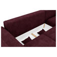 ECKSOFA in Samt Bordeaux  - Chromfarben/Bordeaux, KONVENTIONELL, Kunststoff/Textil (293/195cm) - Carryhome