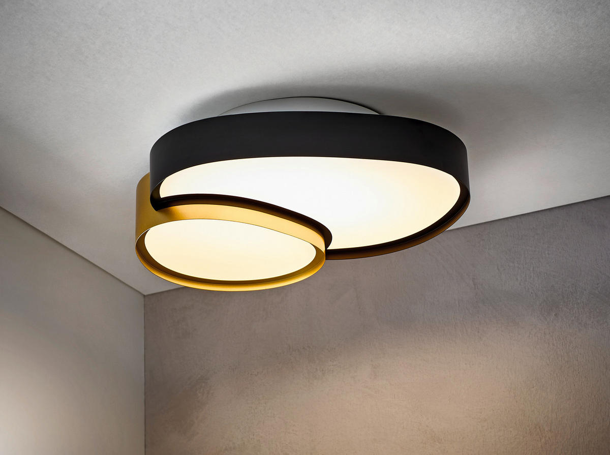 STROPNÍ LED SVÍTIDLO, 11,5/43,5/36 cm - černá/barvy zlata, Basics, kov (11,5/43,5/36cm)