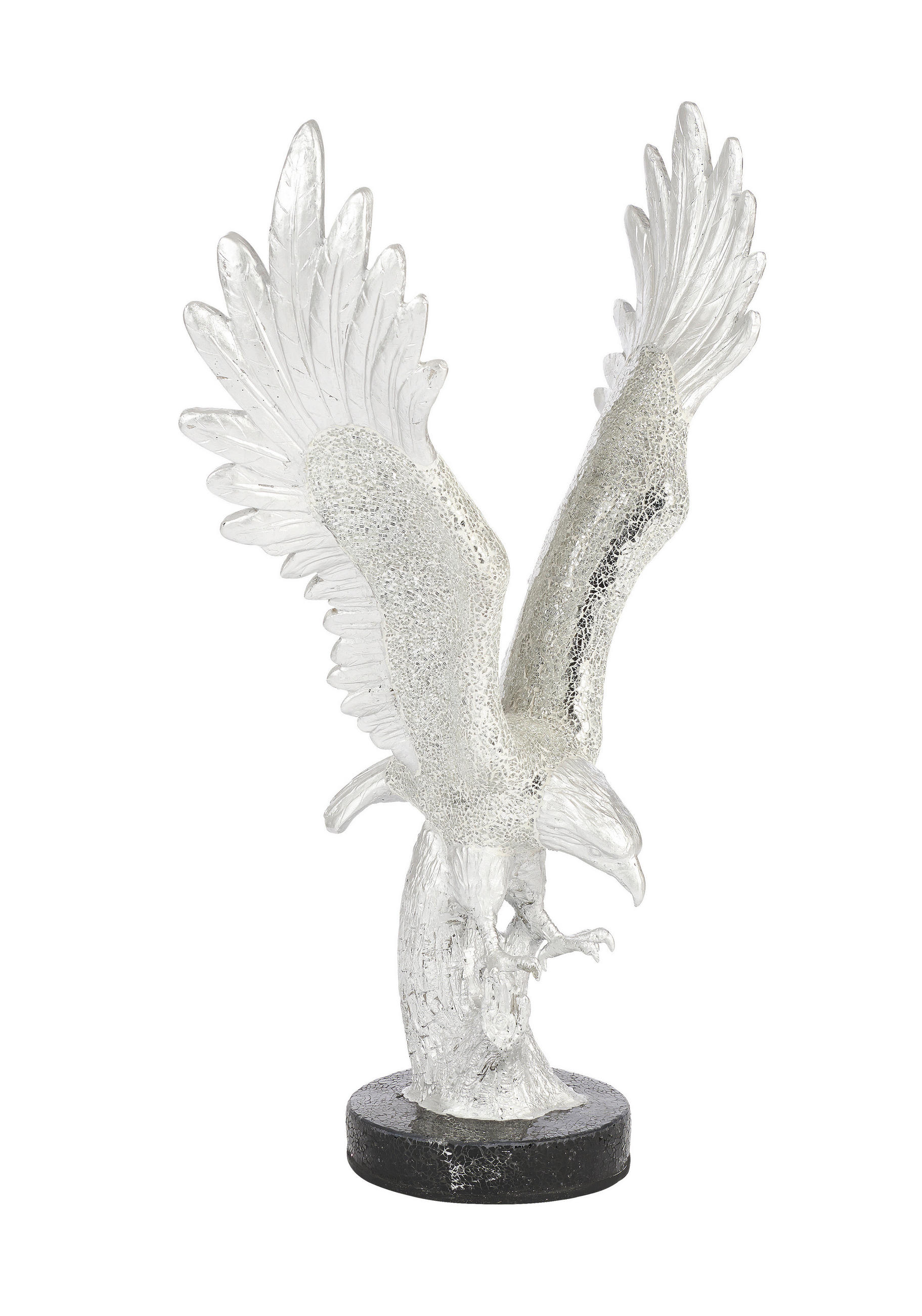 DEKORAČNÍ PTÁK - černá/barvy stříbra, Design, sklo (50/33/93,3cm) - Ambia Home