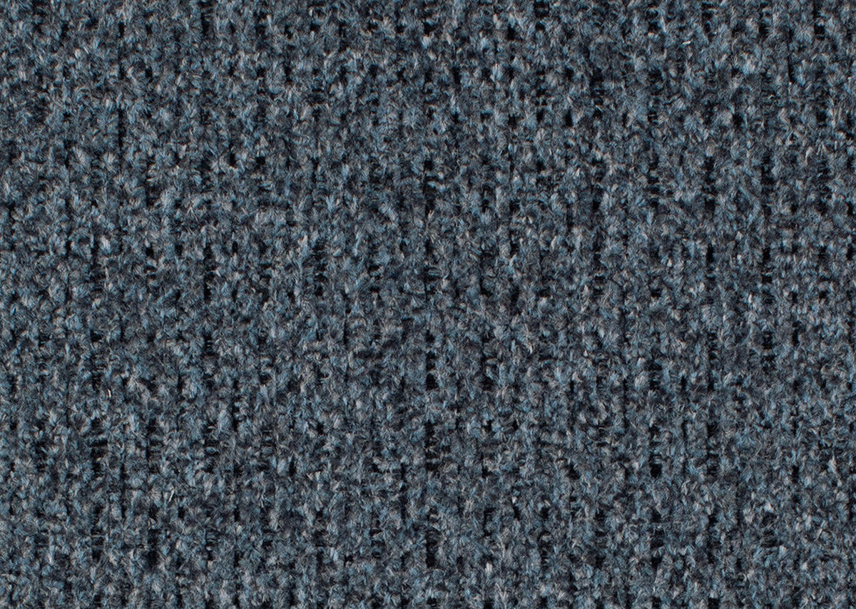 ECKSOFA in Chenille Dunkelblau  - Schwarz/Dunkelblau, Design, Textil/Metall (185/256cm) - Stylife