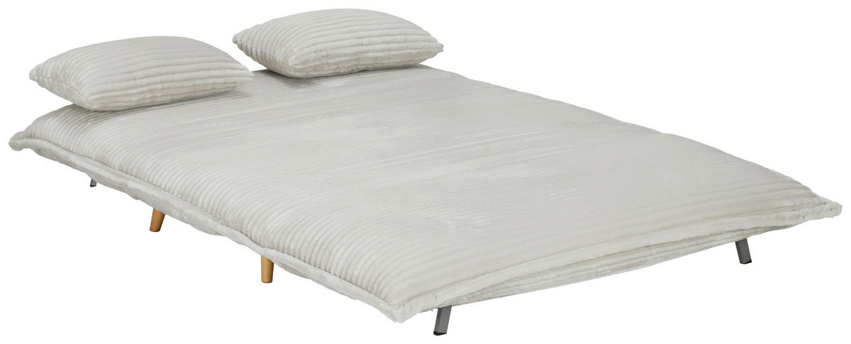 SCHLAFSOFA Cord Weiß  - Walnussfarben/Weiß, MODERN, Holz/Textil (92/216/87/26/150cm) - Livetastic