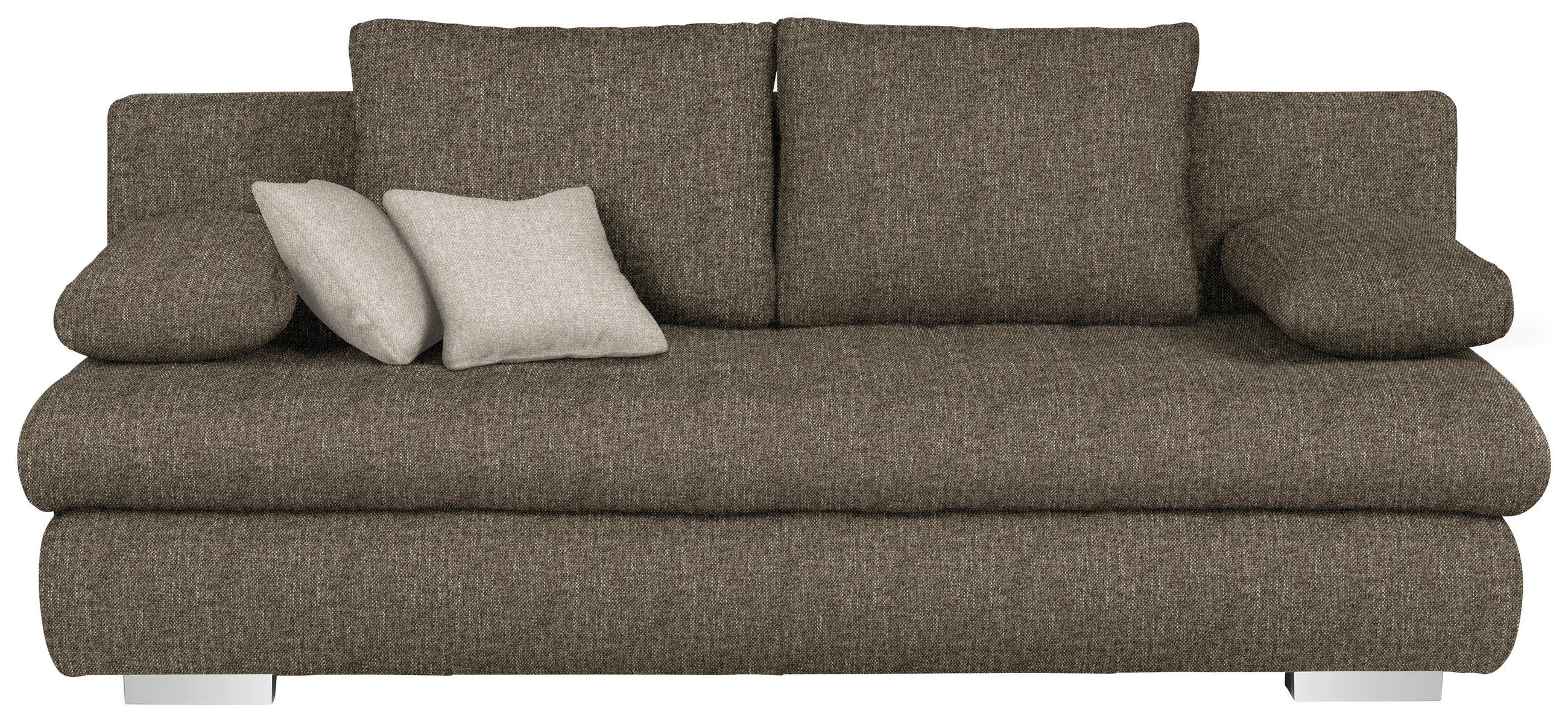 SOFA LEŽAJ braon  - boja hroma/siva, Dizajnerski, tekstil/plastika (205/88/96cm) - Ti'me