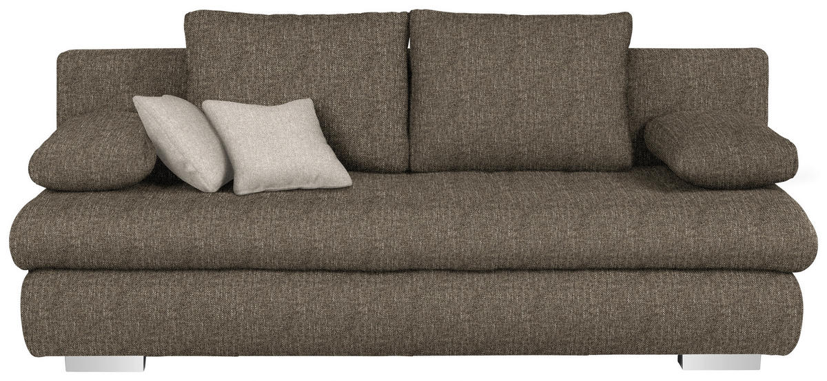 SOFA LEŽAJ braon  - boja hroma/siva, Dizajnerski, tekstil/plastika (205/88/96cm) - Ti'me
