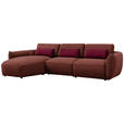 ECKSOFA  in Chenille Rotbraun  190/340 cm  - Rotbraun/Rot, Design, Kunststoff/Textil (190/340cm) - Belluti