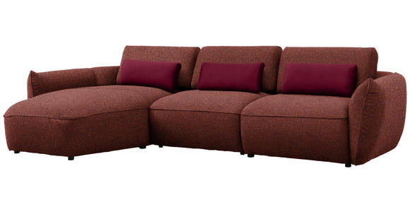 ECKSOFA  in Chenille Rotbraun  190/340 cm  - Rotbraun/Rot, Design, Kunststoff/Textil (190/340cm) - Belluti