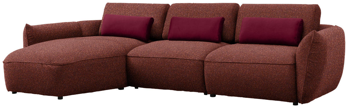 ECKSOFA  in Chenille Rotbraun  190/340 cm  - Rotbraun/Rot, Design, Kunststoff/Textil (190/340cm) - Belluti
