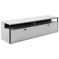 LOWBOARD Schwarz, Weiss  184/53/51 cm  - Weiss/Schwarz, Design, Holzwerkstoff/Metall (184/53/51cm) - Stylife