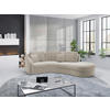 ECKSOFA in Samt Sandfarben  - Sandfarben/Schwarz, Modern, Kunststoff/Textil (266/230cm) - Sit & More