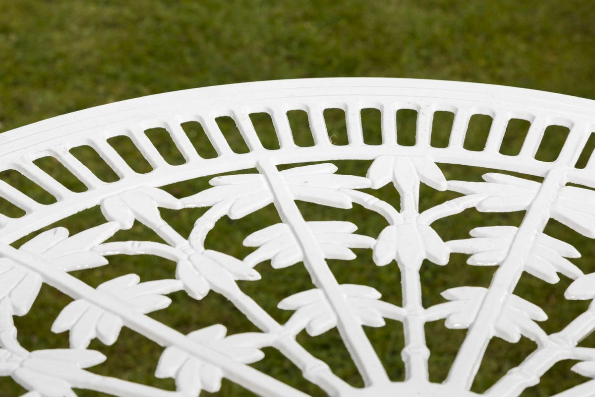 GARTENTISCH Metall rund  - Weiß, ROMANTIK / LANDHAUS, Metall (70/70/68cm) - Gardenson