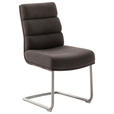 SCHWINGSTUHL  in Edelstahl Webstoff  - Edelstahlfarben/Cappuccino, Design, Textil/Metall (47/90/64cm) - Dieter Knoll
