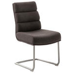 SCHWINGSTUHL  in Edelstahl Webstoff  - Edelstahlfarben/Cappuccino, Design, Textil/Metall (47/90/64cm) - Dieter Knoll